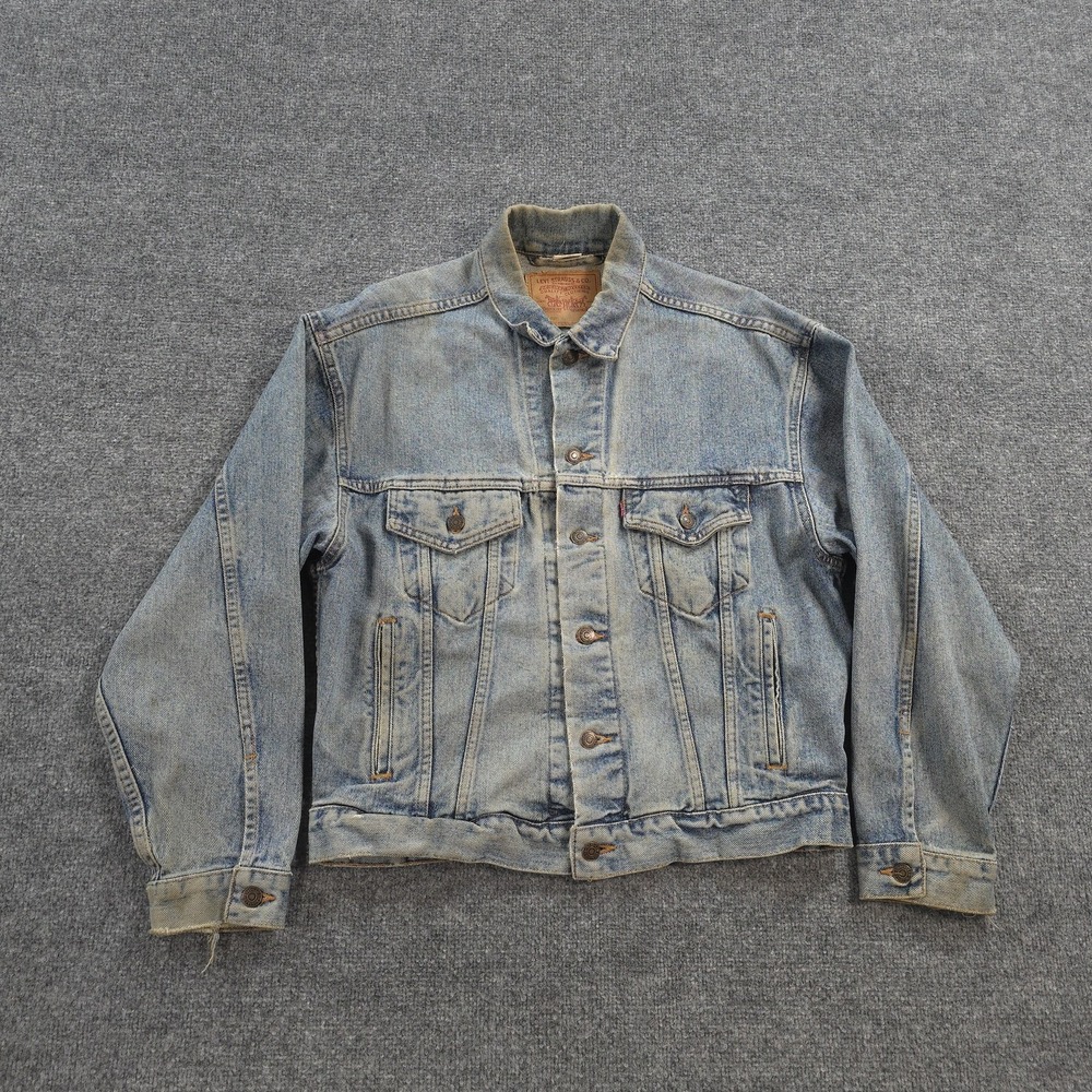 Vintage Levis Jacket Mens Small Blue Denim Trucker Faded Work 70507-4890 90s